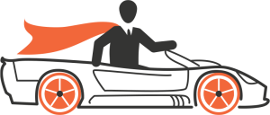 Illustration of man driving car